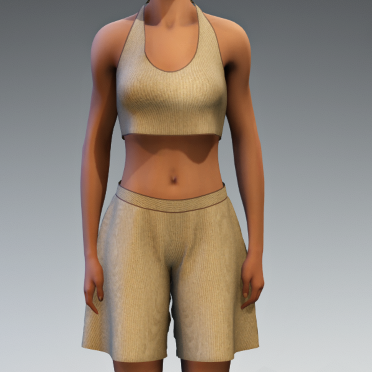 Casual Culottes Set Tan