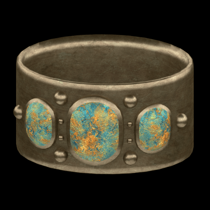 Cabochon Bangel Bracelet - Brass