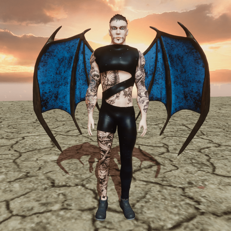 Demon Wings (Male and Female) Succubs and Incubus (Blue)