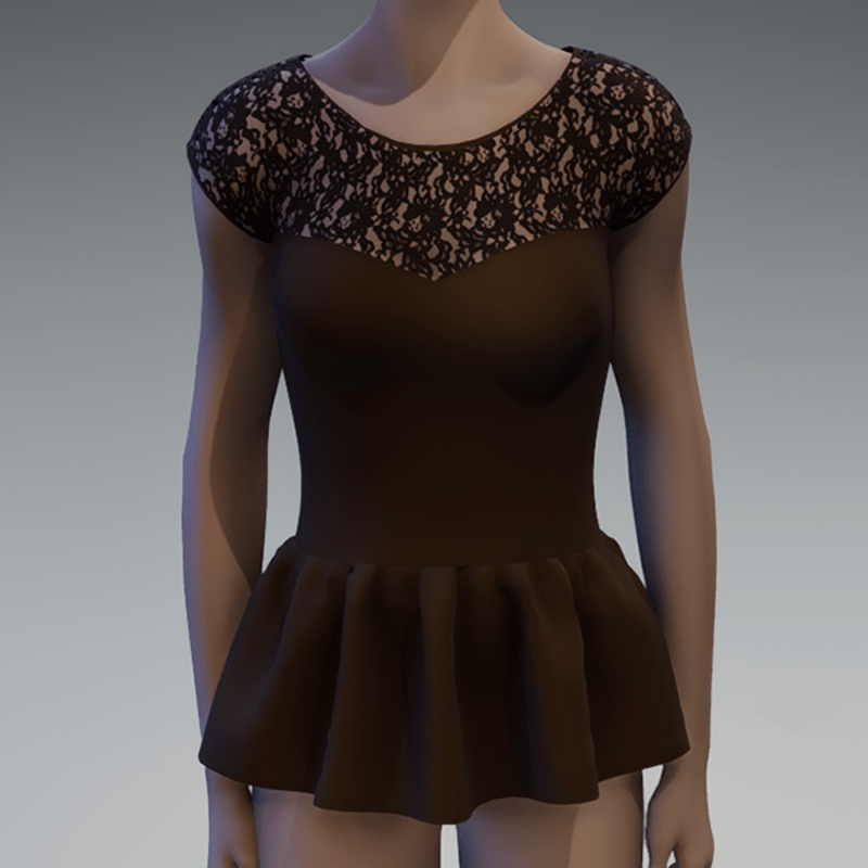 Brown peplum lace top