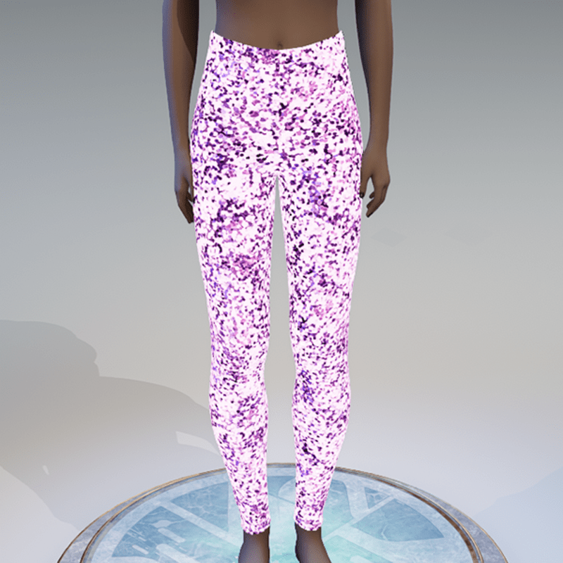 Pink emissive glitter leggings