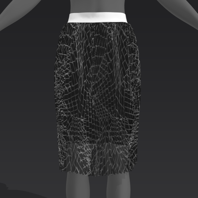 Angles Black Pleated Skirt