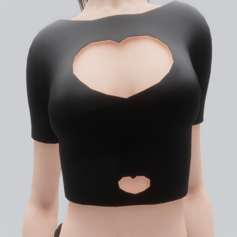Black Heart Crop Top