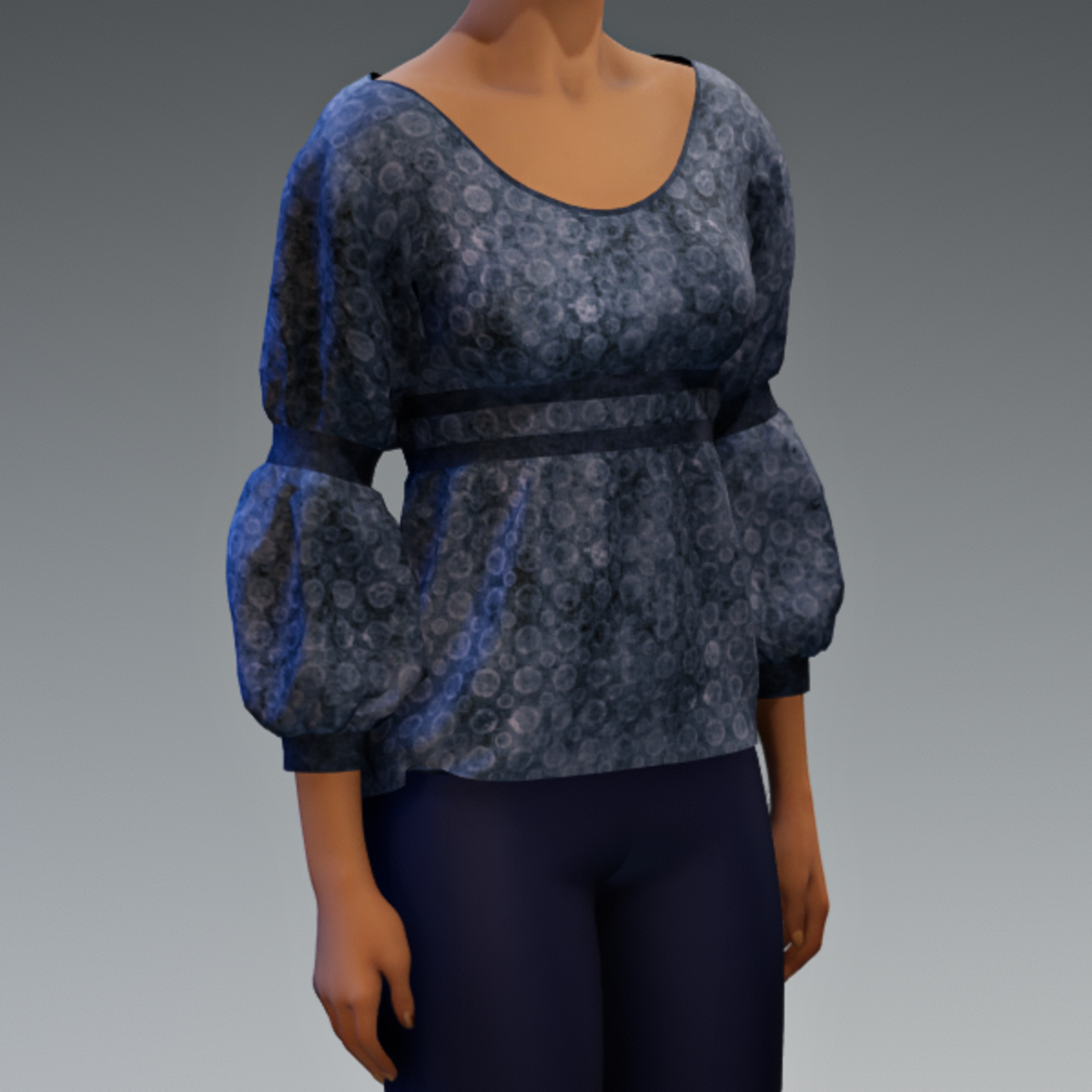 Bo Peep Top Blue Dot Grunge