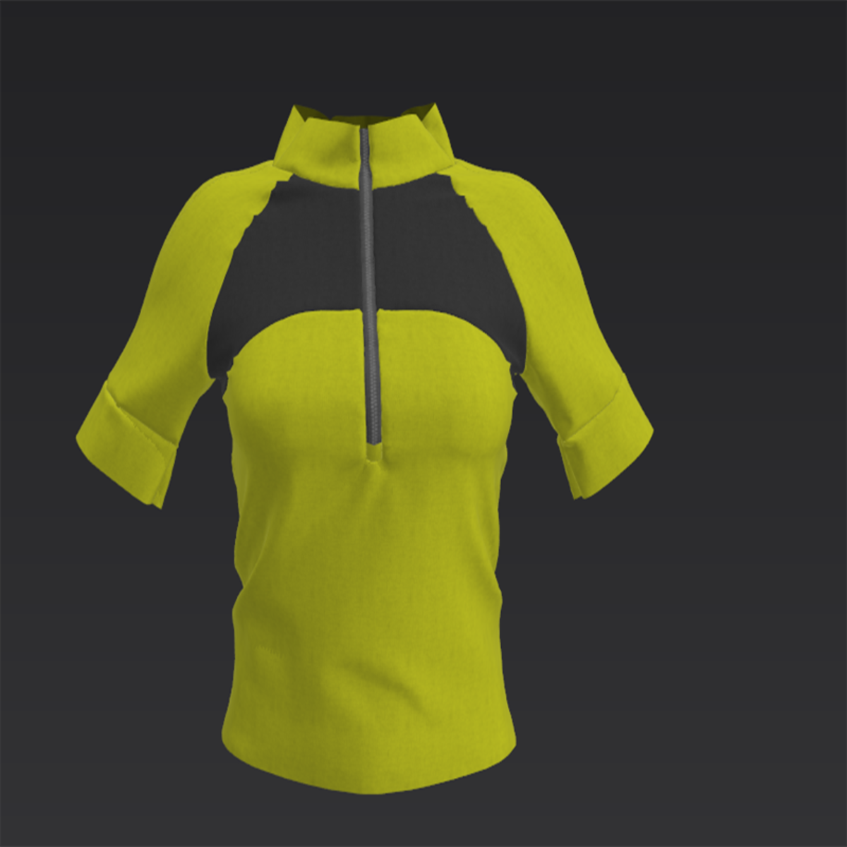 Sports Top Charcoal and Yellow