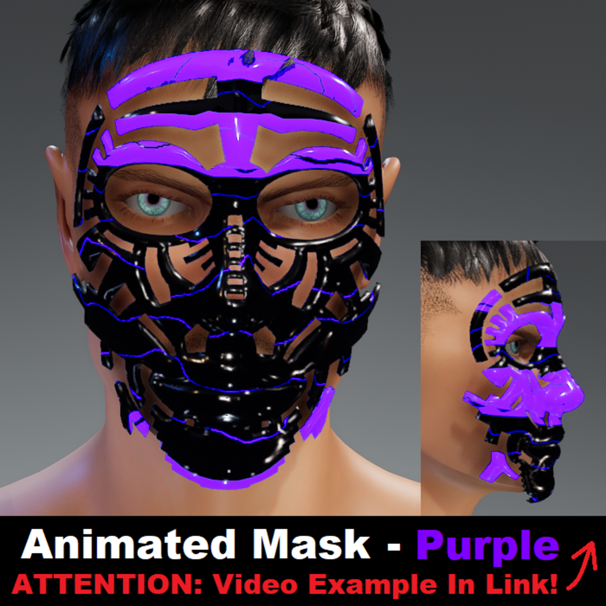 Animated Mask: Purple - Male Avatars