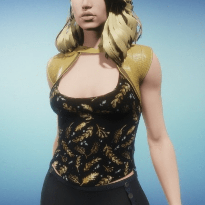 Nesti top with vest black golden