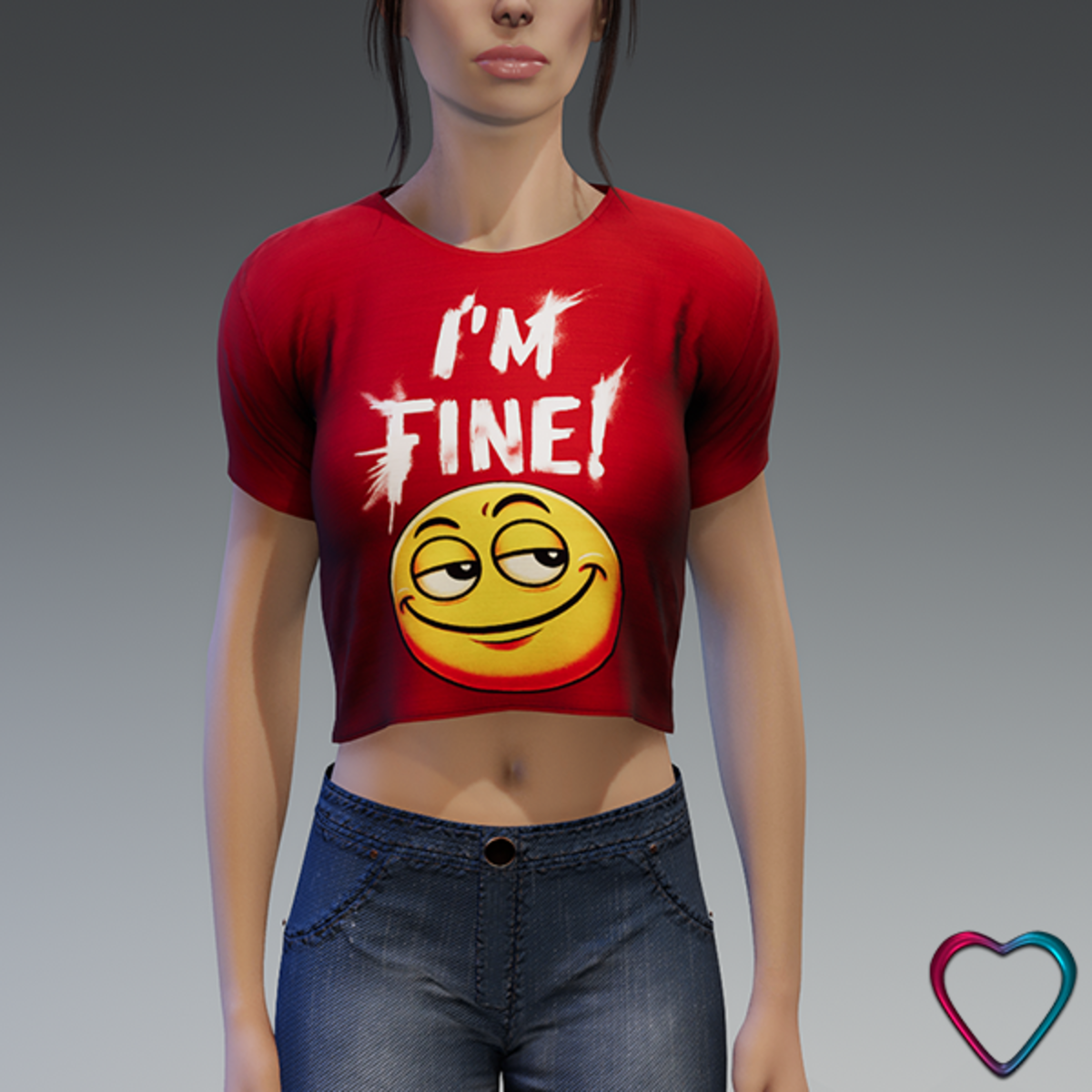 Women Tee-Shirt with Message - Red - Fine