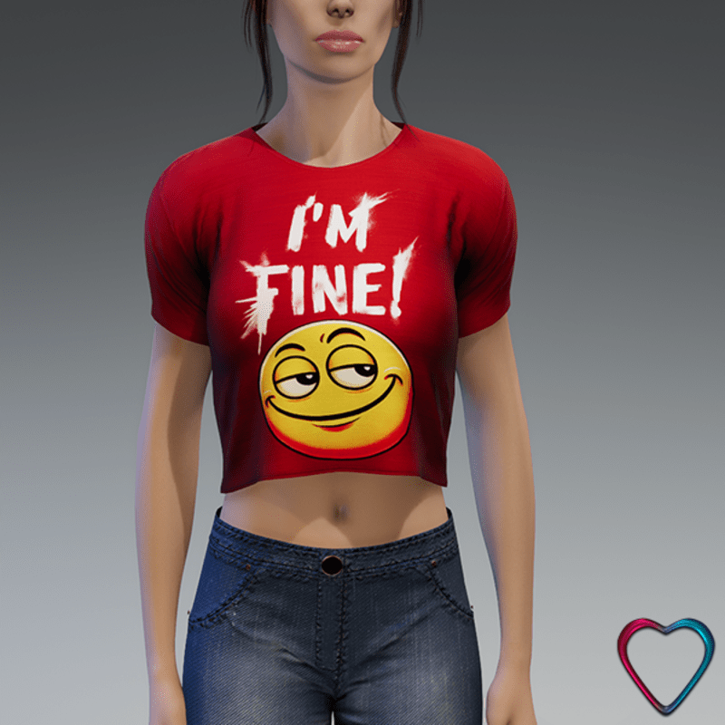 Women Tee-Shirt with Message - Red - Fine