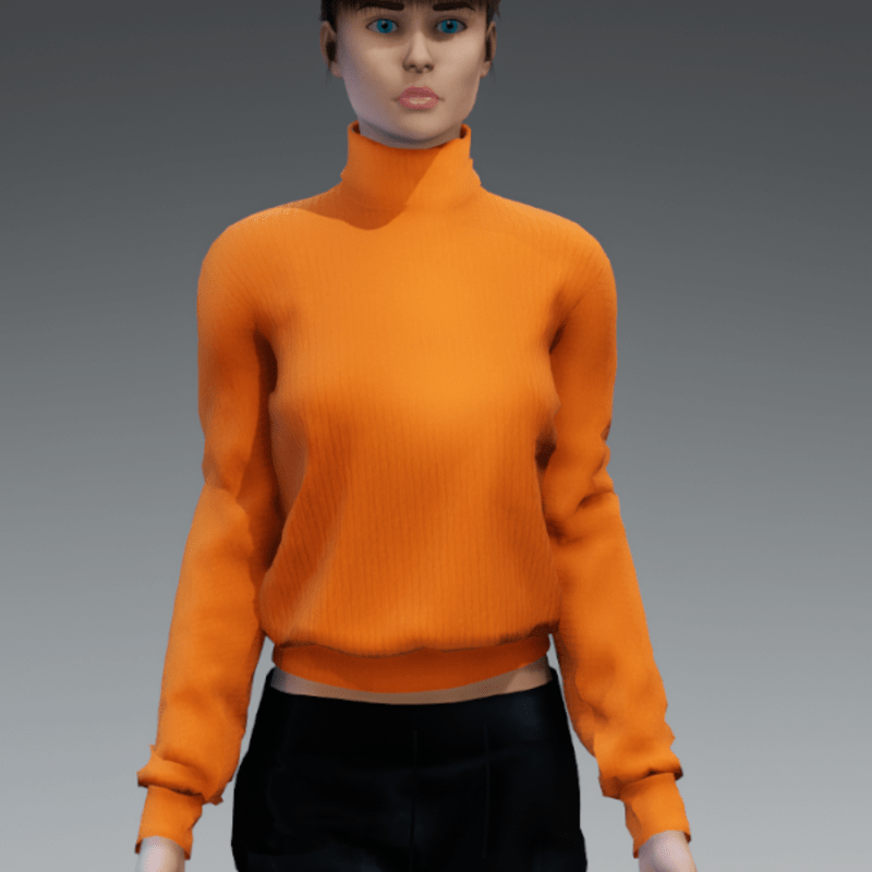 Orange Turtleneck Sweater