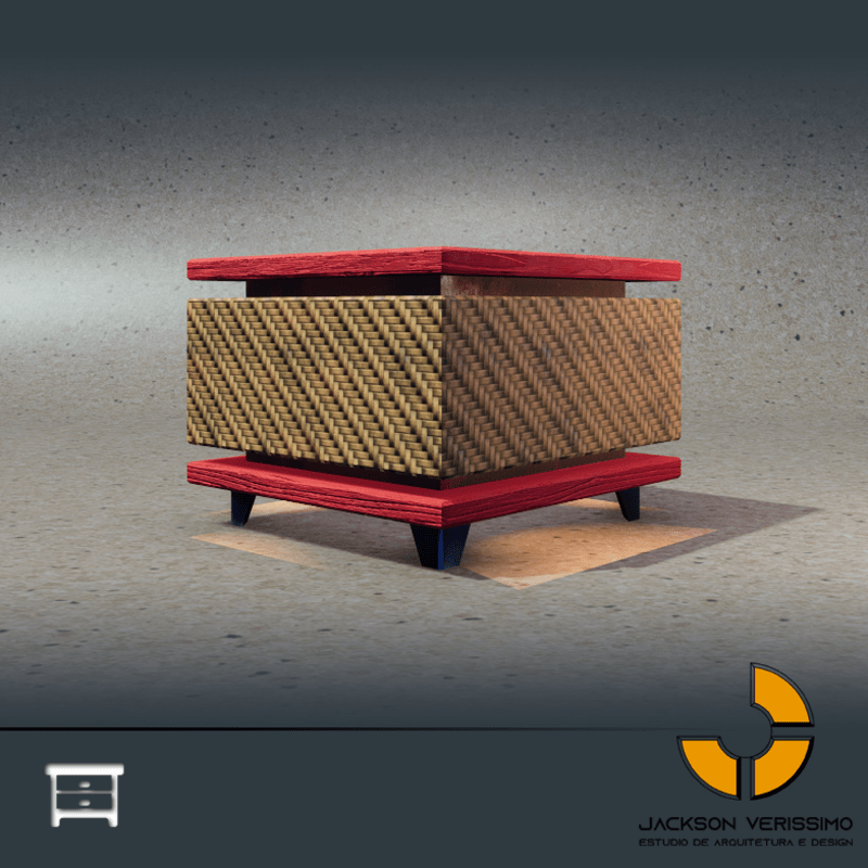 Bedside Janeiro -Wood 3 Red