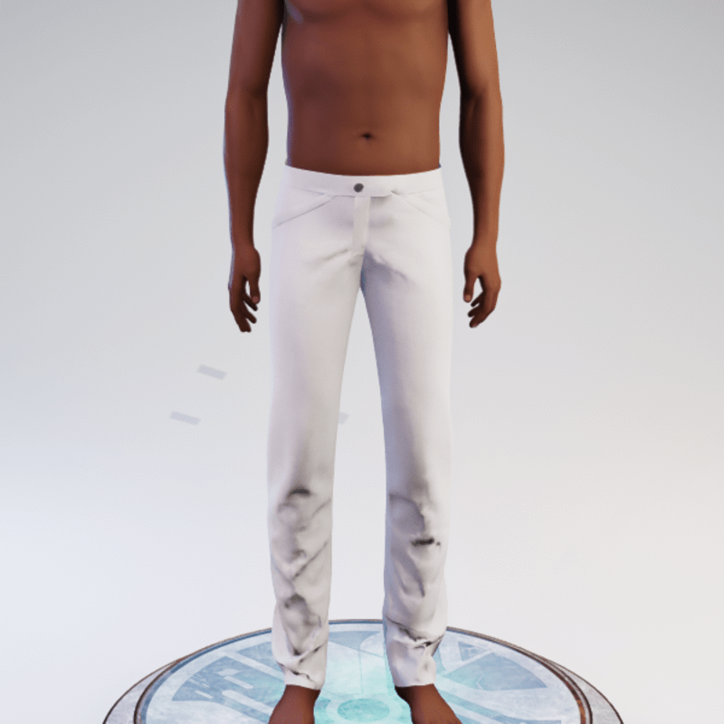 Faux-pocket Slacks - White Wool