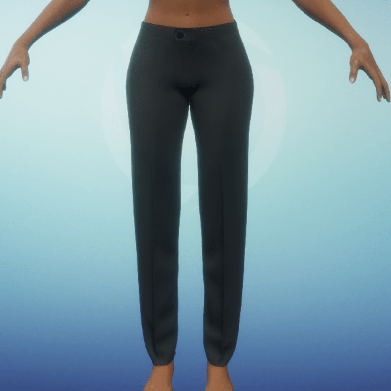 Straight Leg Pants - Black Tweed