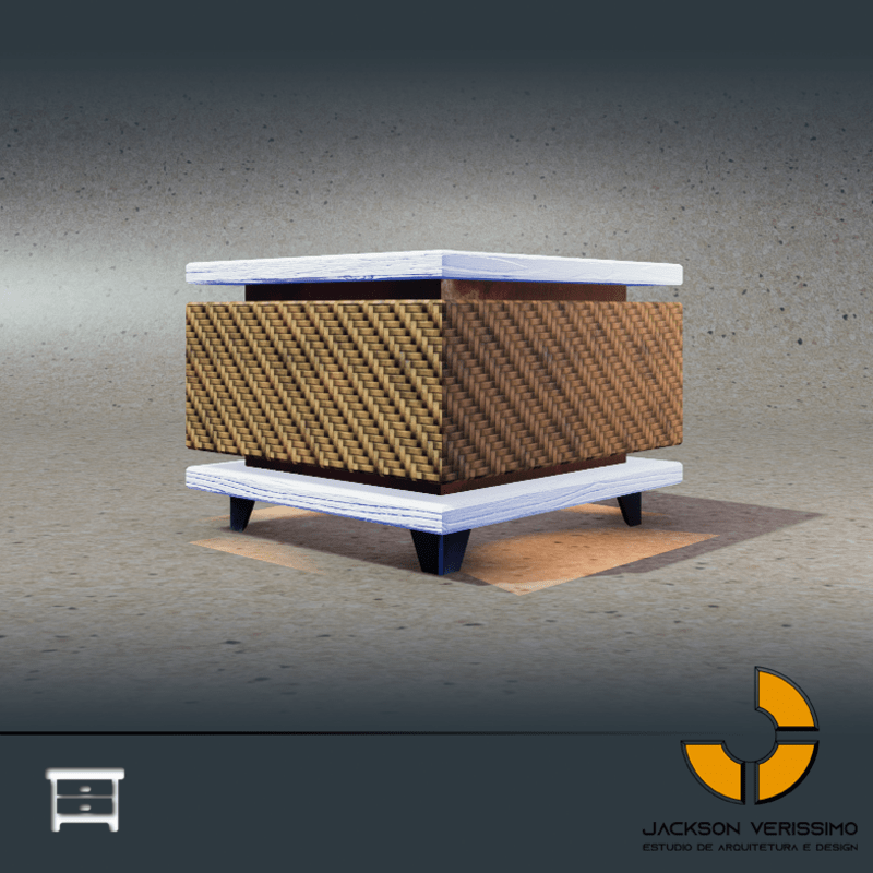 Bedside Janeiro -Wood 3 White