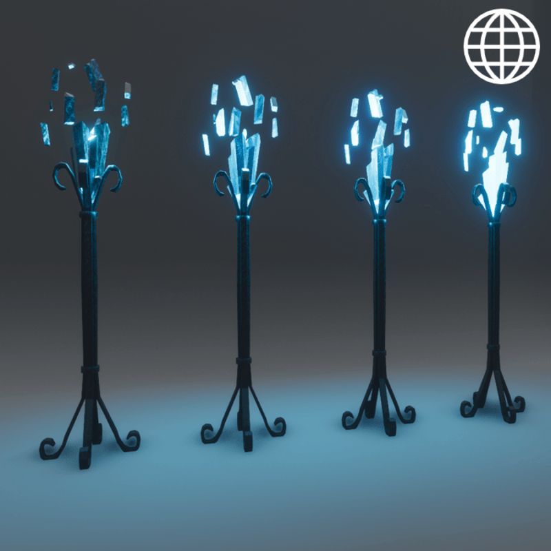 Glowing Crystal Lamp set (tintable)