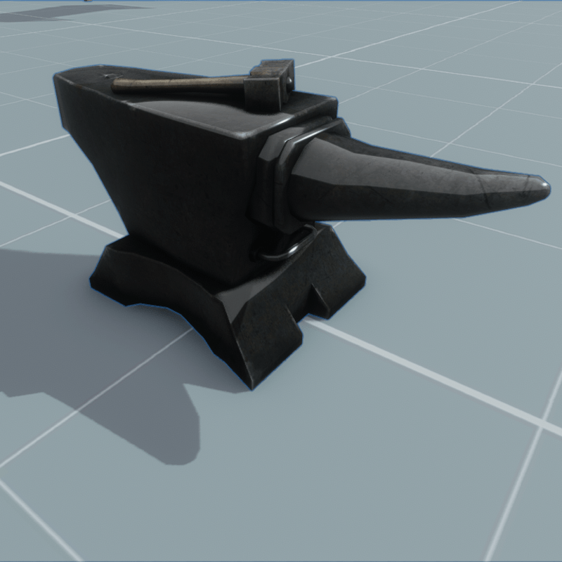 Blacksmithing Anvil with Hammer
