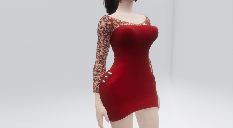 Red Laced Spiked Dress