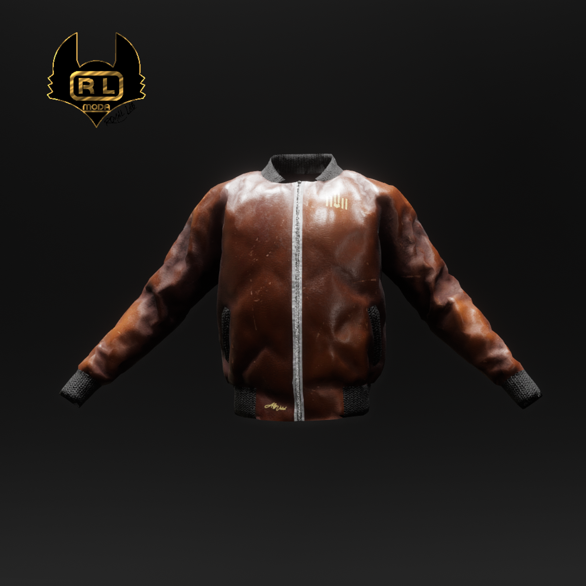 R.L.BOMBER LEATHER BROWN JACKET