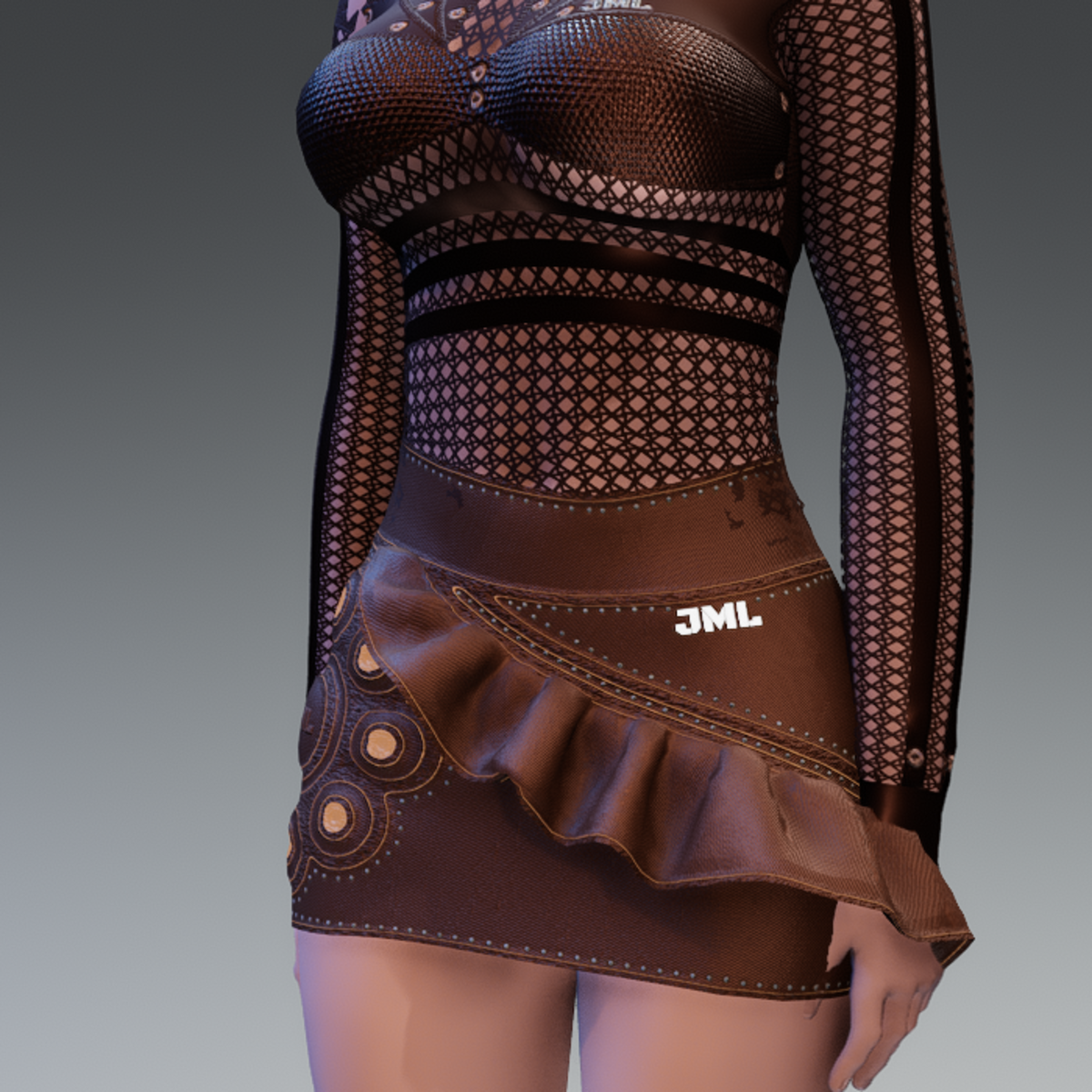 FLO SKIRT_ EMISSIVE BROWN