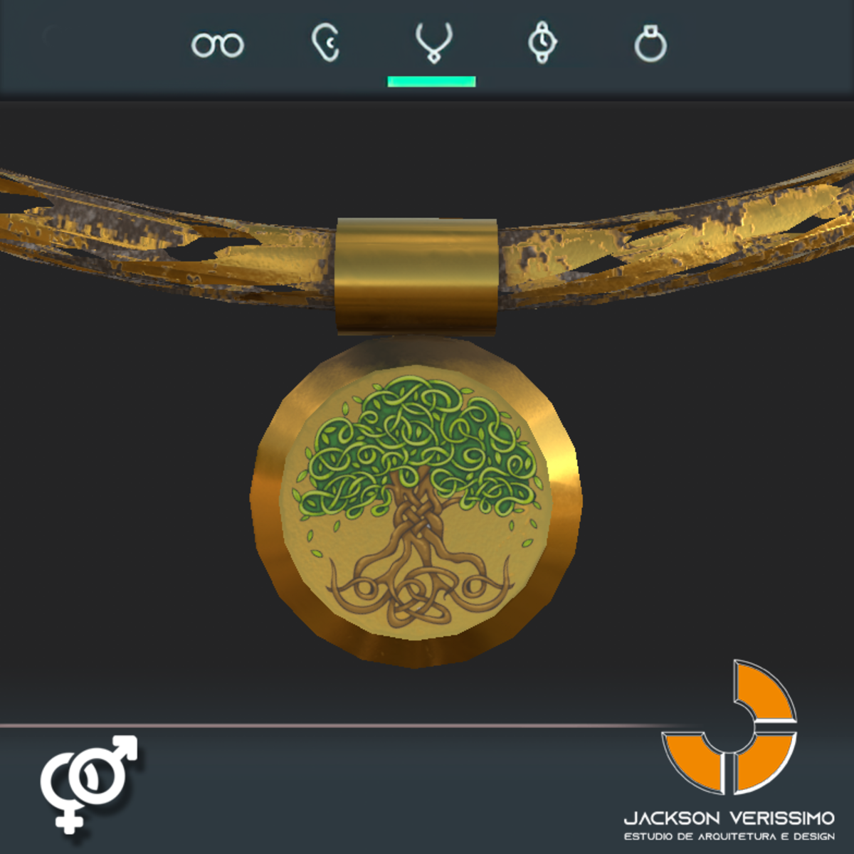 Metal Necklace- Gold Tree of Life