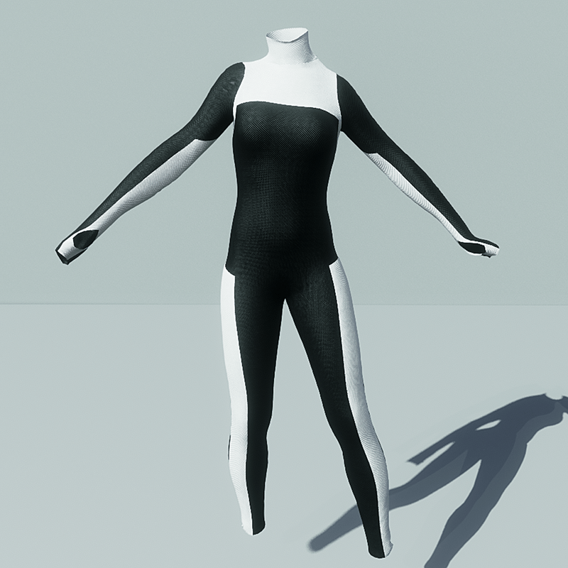 TKA Black and white grid leather jumpsuit