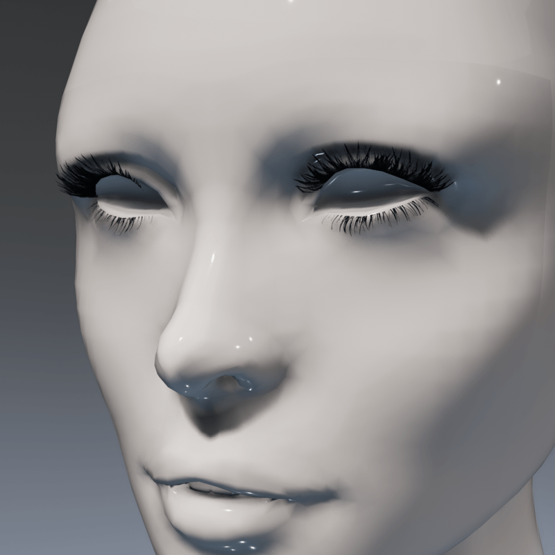 Lashes (feathery medium length) for the Irene Head by Apocalypse Bunnies 2-sided