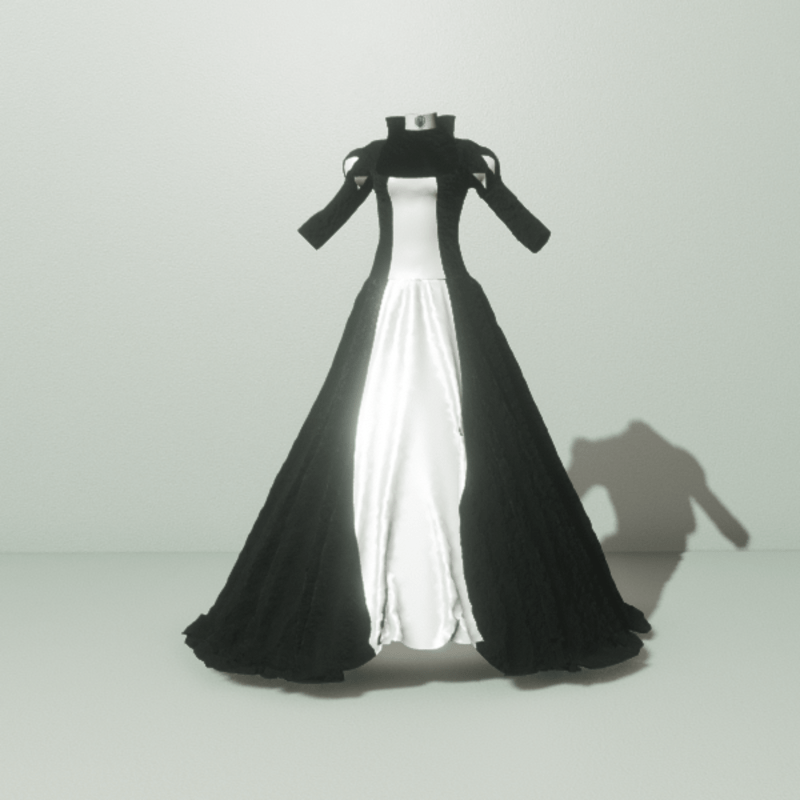 Queen Gown Black/White