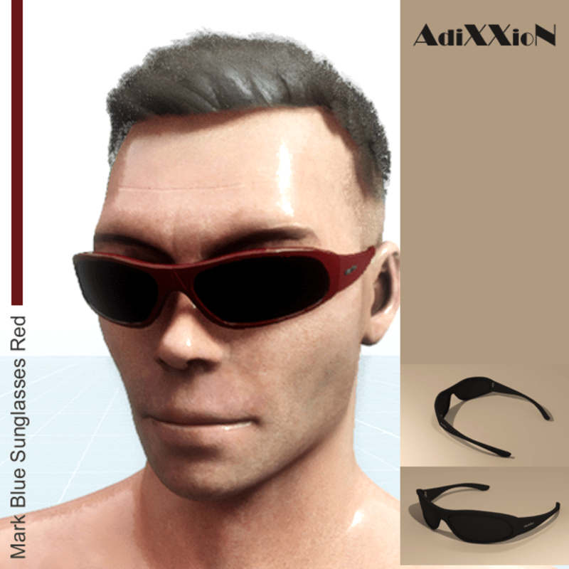 Mark Blue Sunglasses Red