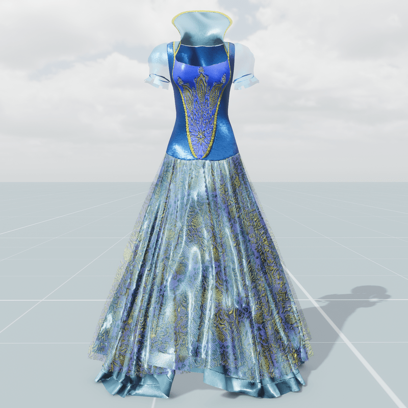 Queen's Dress(Blue Gold)
