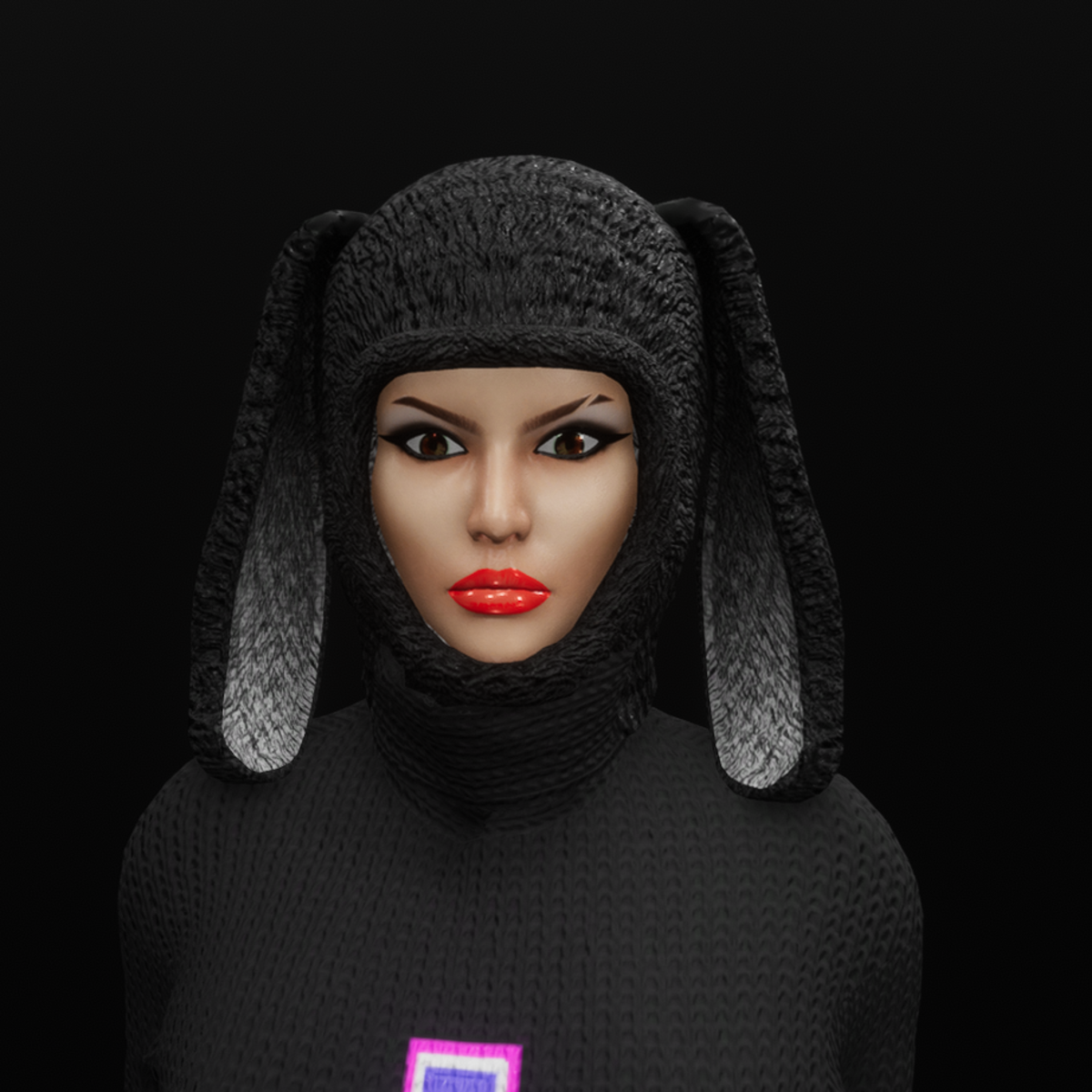 Bunny hat (black)
