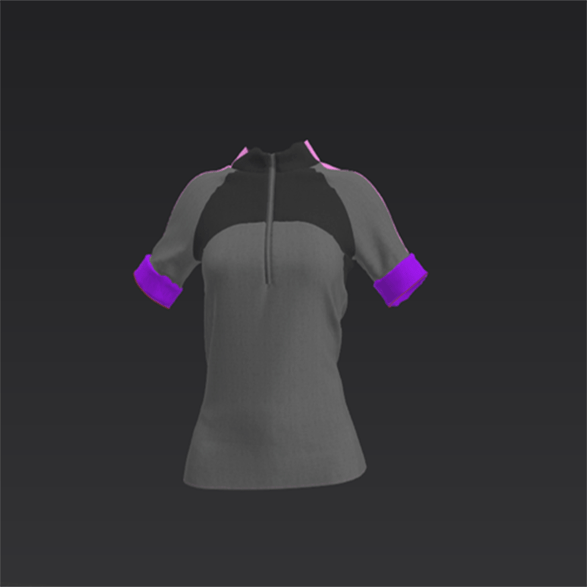 Sporty Top Grey Charcoal Purple