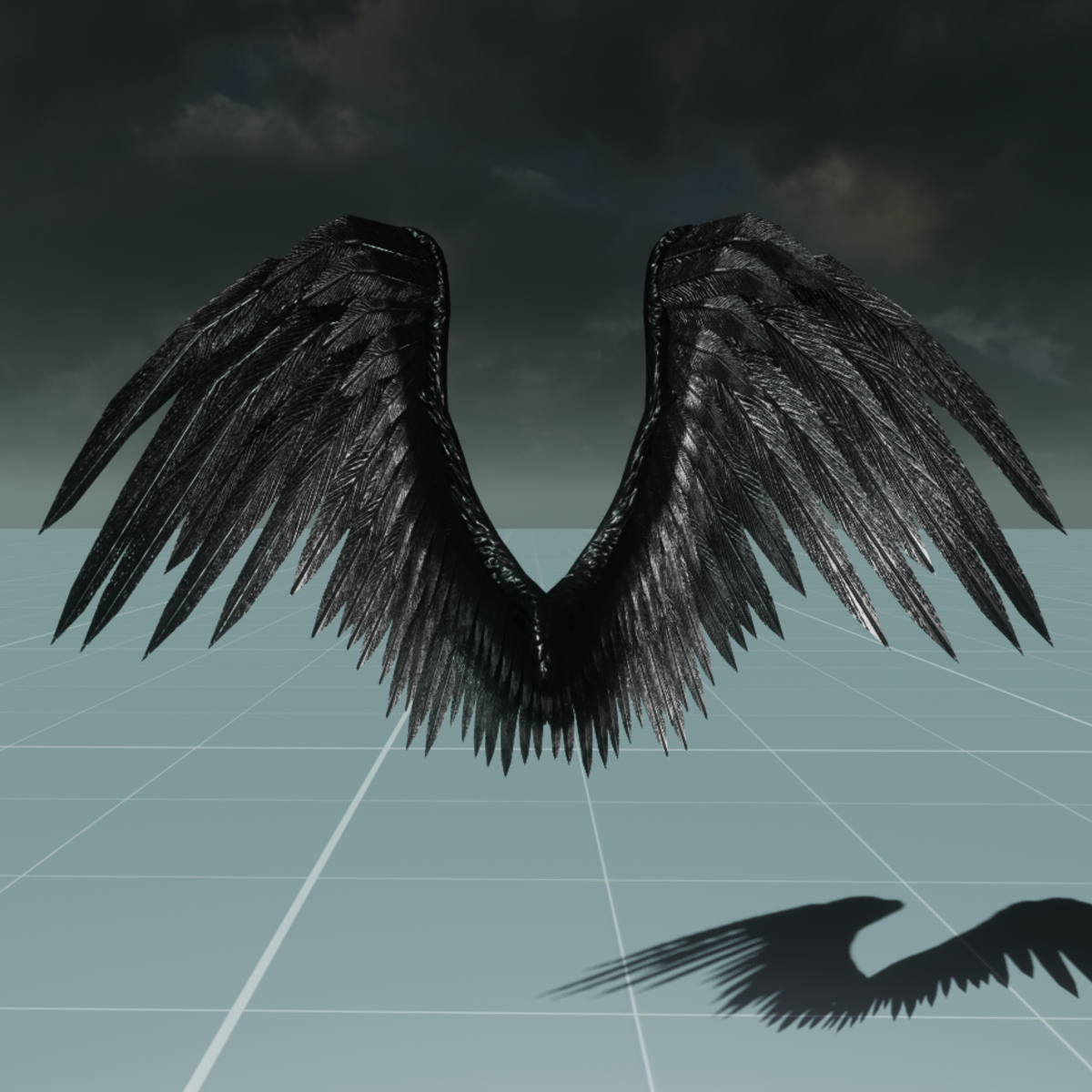 Female Black Angel Wings