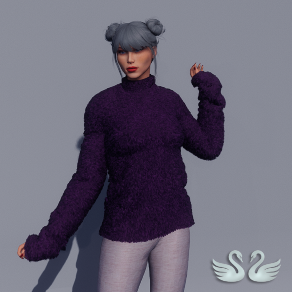 Nicci - Fur Sweater - Purple