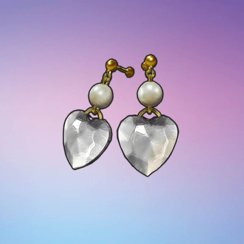 Heart Earrings (White)