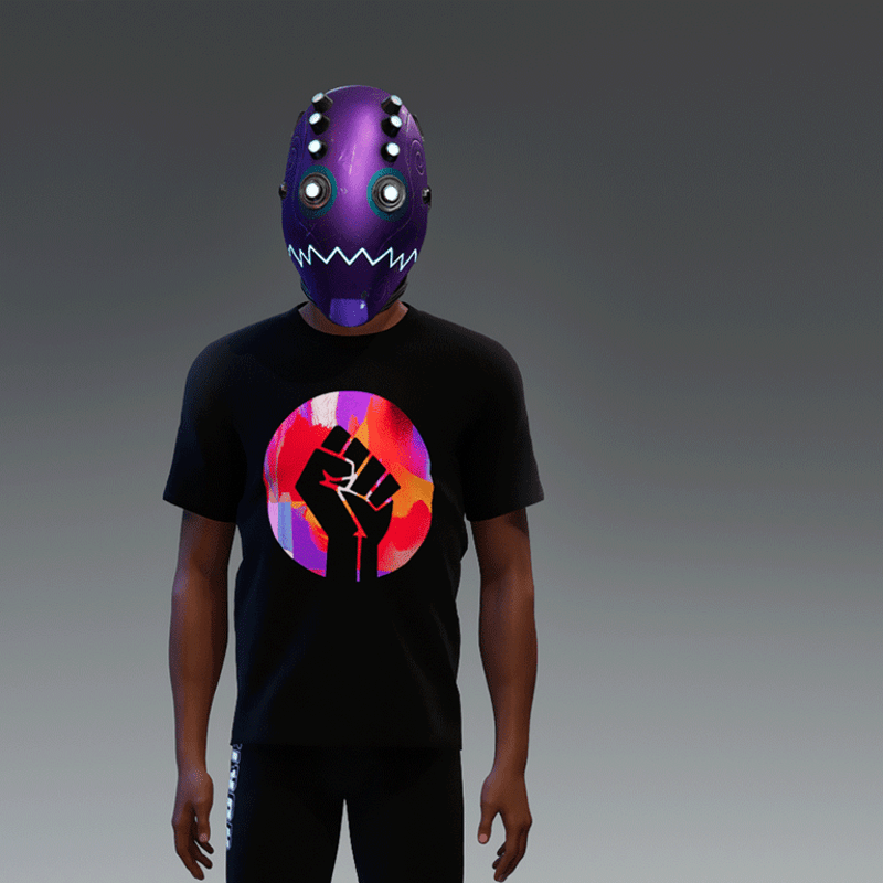 BLACK LH2 BLM logo T-Shirt