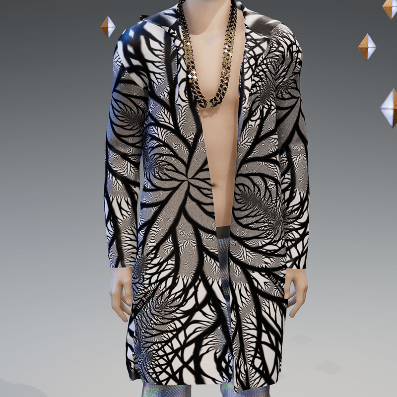 Black and White Fractal Dreamer Cloak