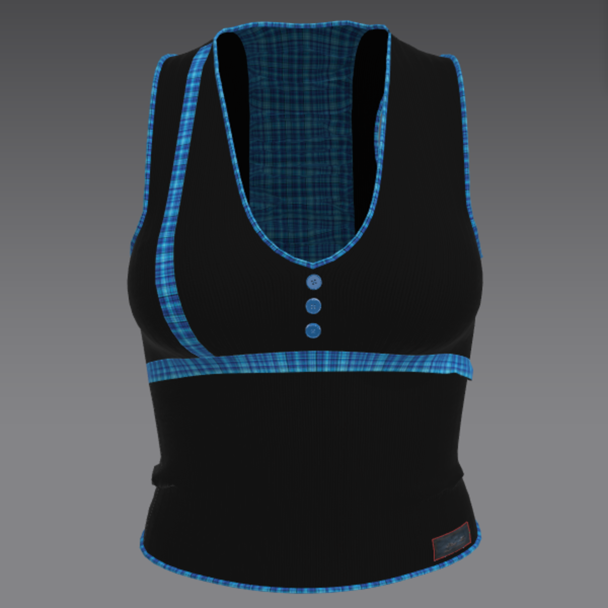 shirt w black e blue