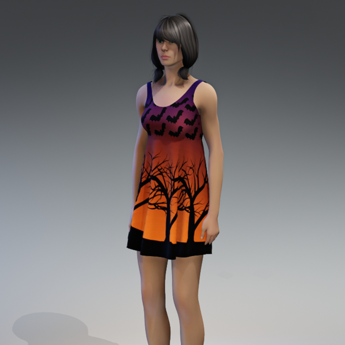 Dress Kassandra 2.0 halloween orange purple