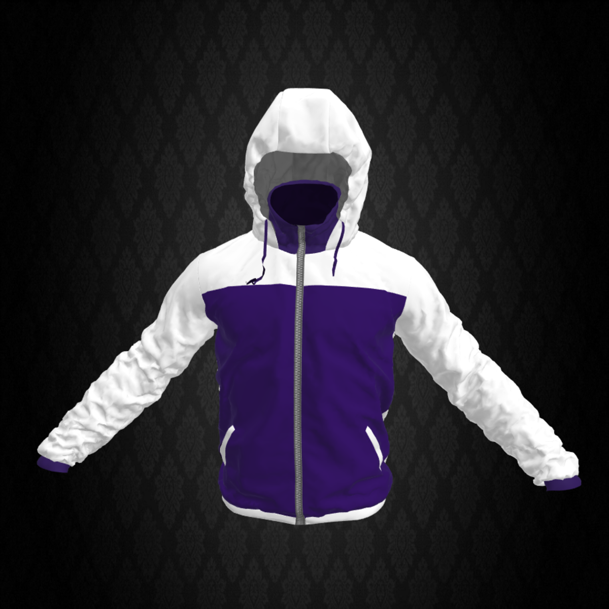 Men Windbreaker Jacket White&Mauve