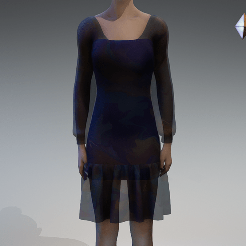 Violet paint swirls chiffon dress