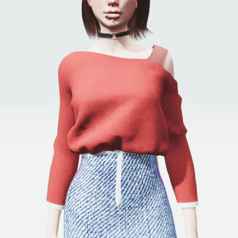 Baggy Long-Sleeved Off-Shoulder Shirt