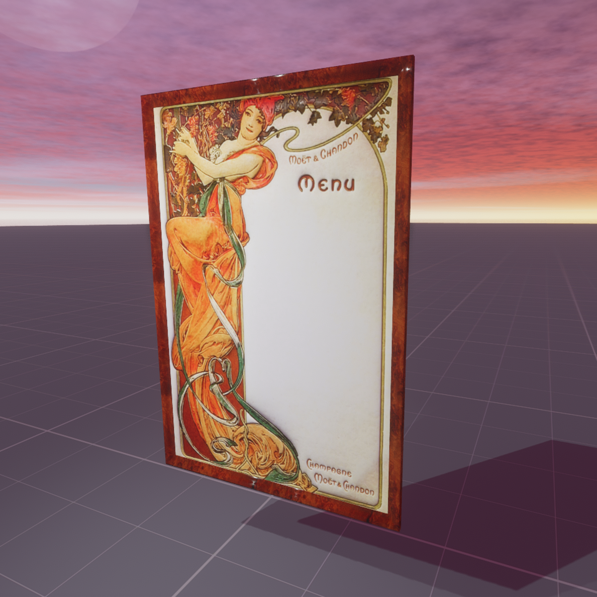 Moet & Chandon menu Alphonse Mucha a