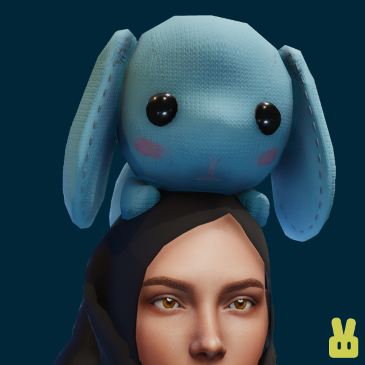 Head Bunny - blue