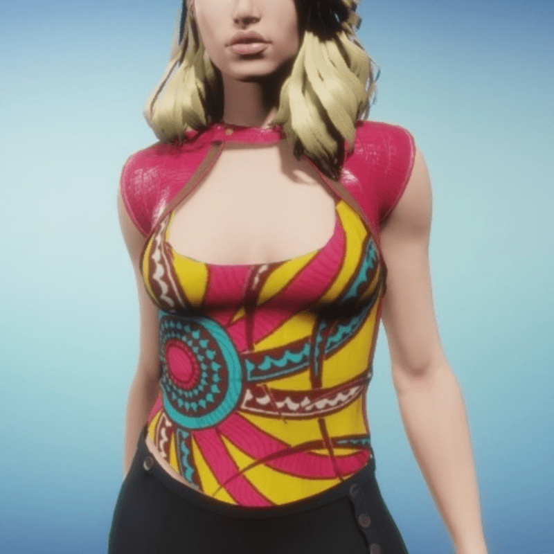 Nesti top with vest yellow pink