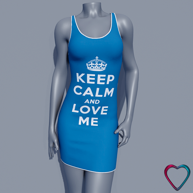 Keep Calm Dress - Love Me - Blue