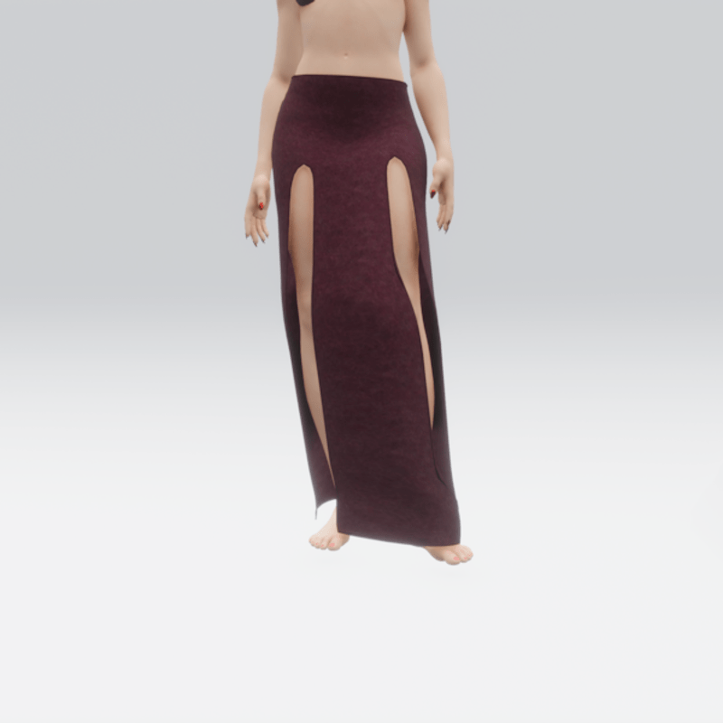 Simple Split Skirt Bordo (TM)