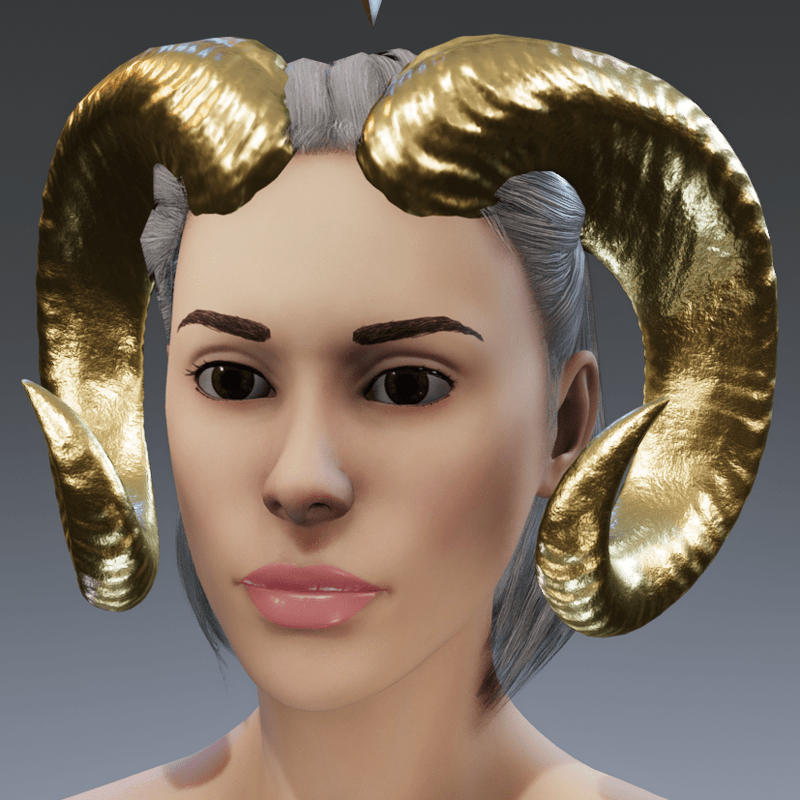 Spirit Of The Ram (Horns) - Polished Brass