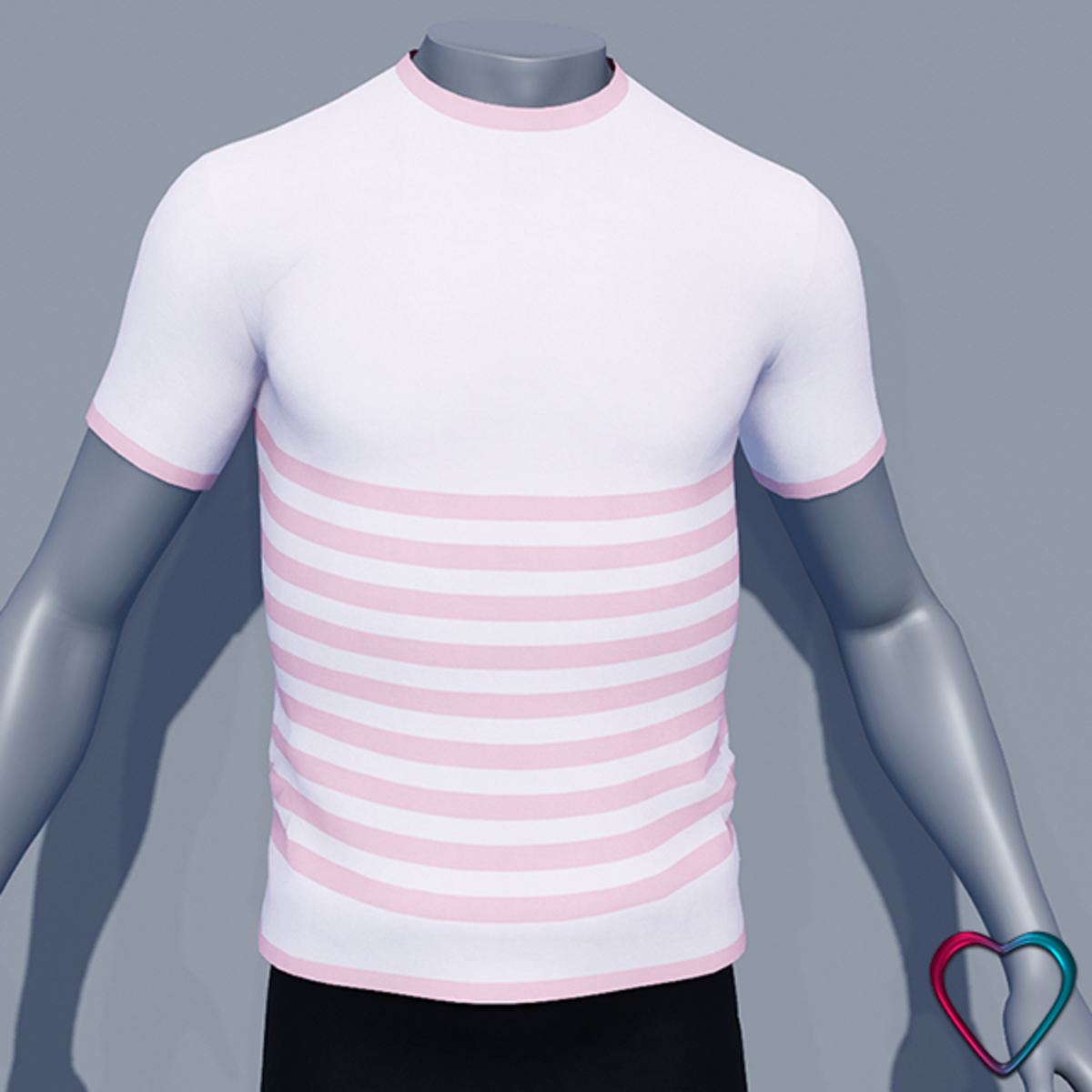 Men - Stripes Tee-Shirt - Pink