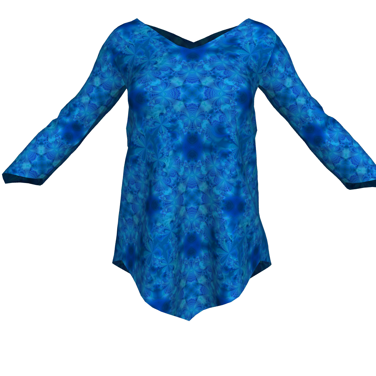 V Lines Tunic - Blue Fractal