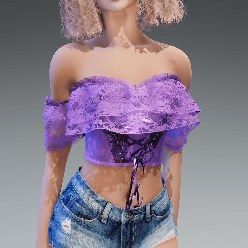 Summer Goth Top in Lilac